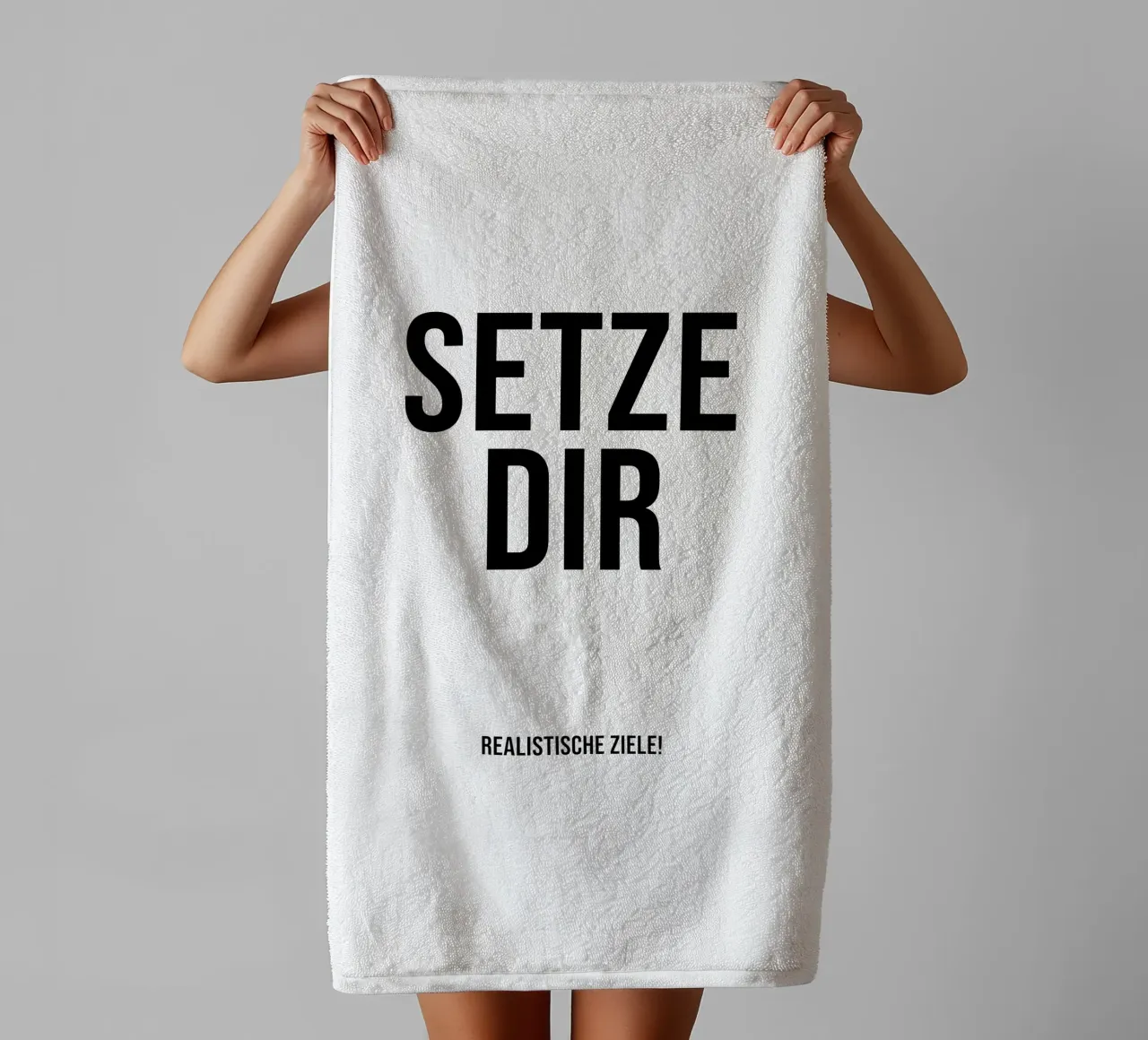 Set yourself realistic goals towel by YV TYPOGRAPHY