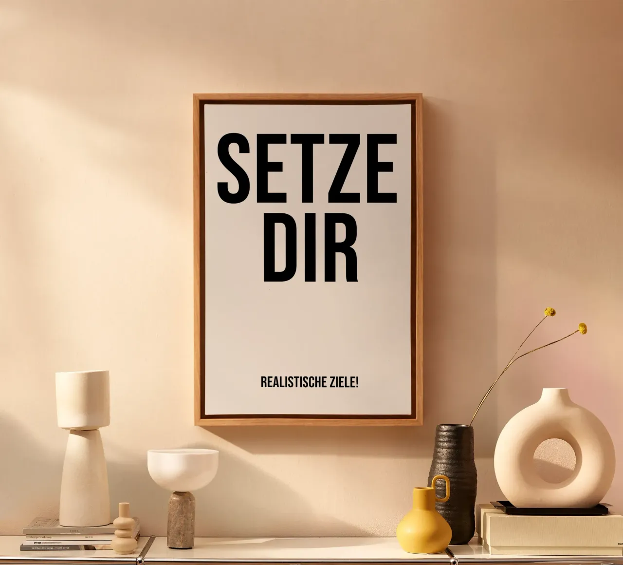 Set yourself realistic goals canvas with Floater frame by YV TYPOGRAPHY