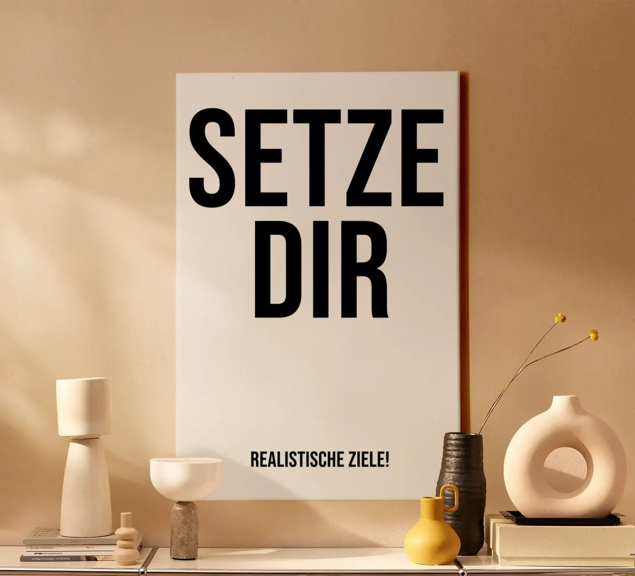 Set yourself realistic goals canvas with Floater frame by YV TYPOGRAPHY