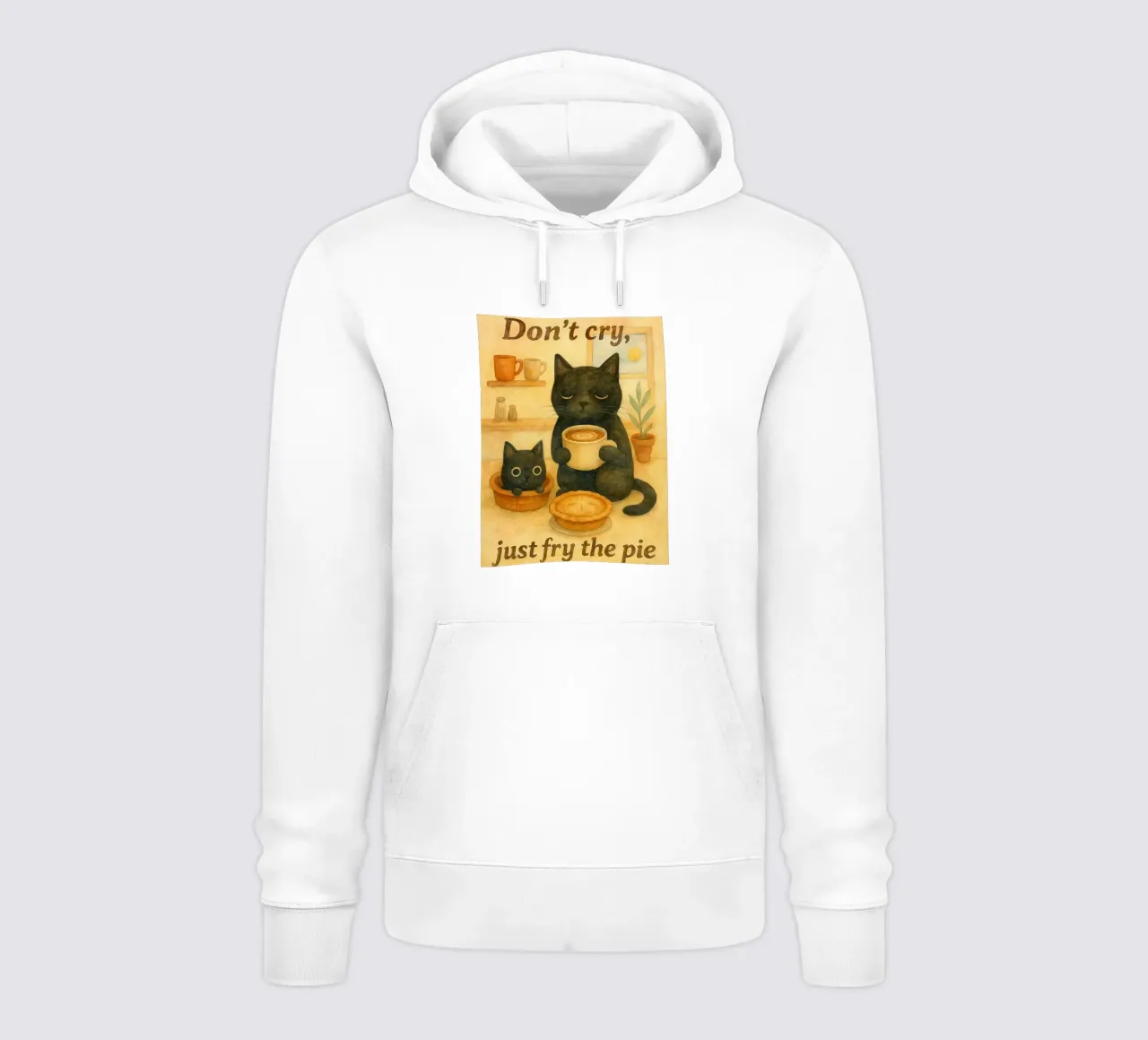 gato y café dibujo retro art sudadera con capucha de genzaa
