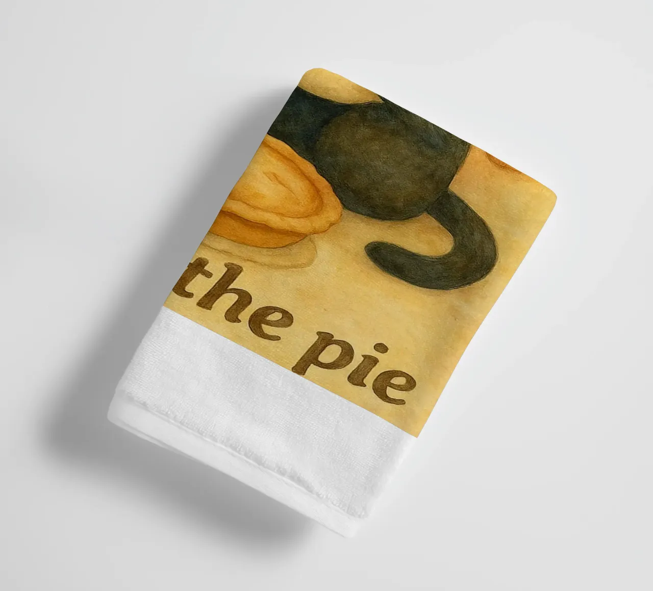 Katze und Kaffee Retro-Kunstzeichnung Handtuch von genzaa