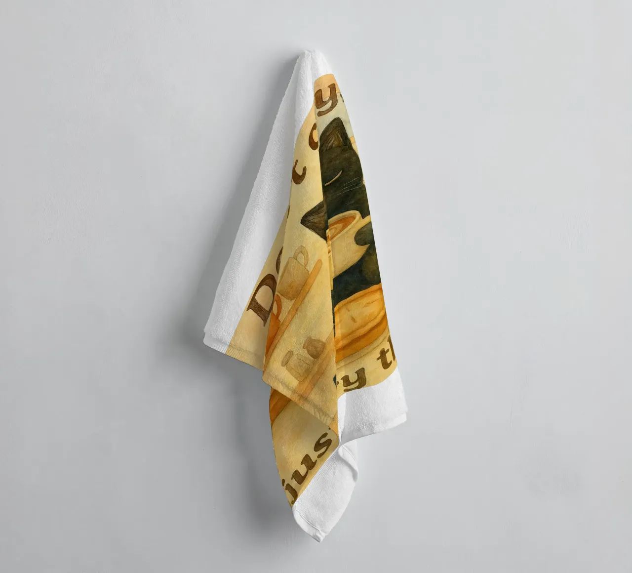 Katze und Kaffee Retro-Kunstzeichnung Handtuch von genzaa