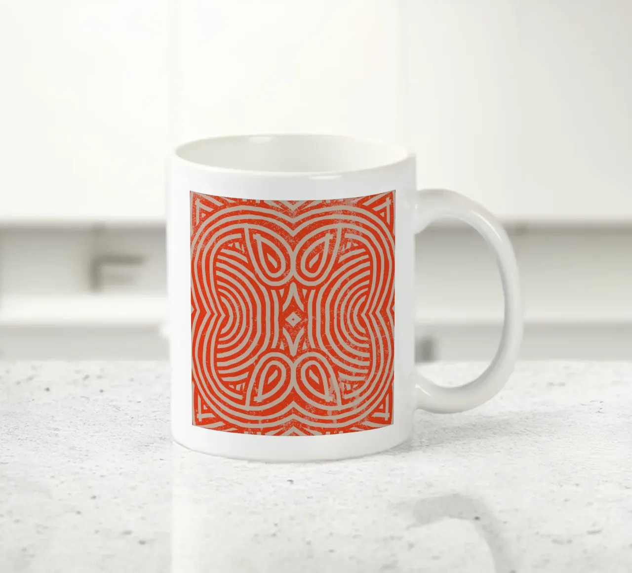 Modello simmetrico grunge 02 tazza in ceramica da Little Dean
