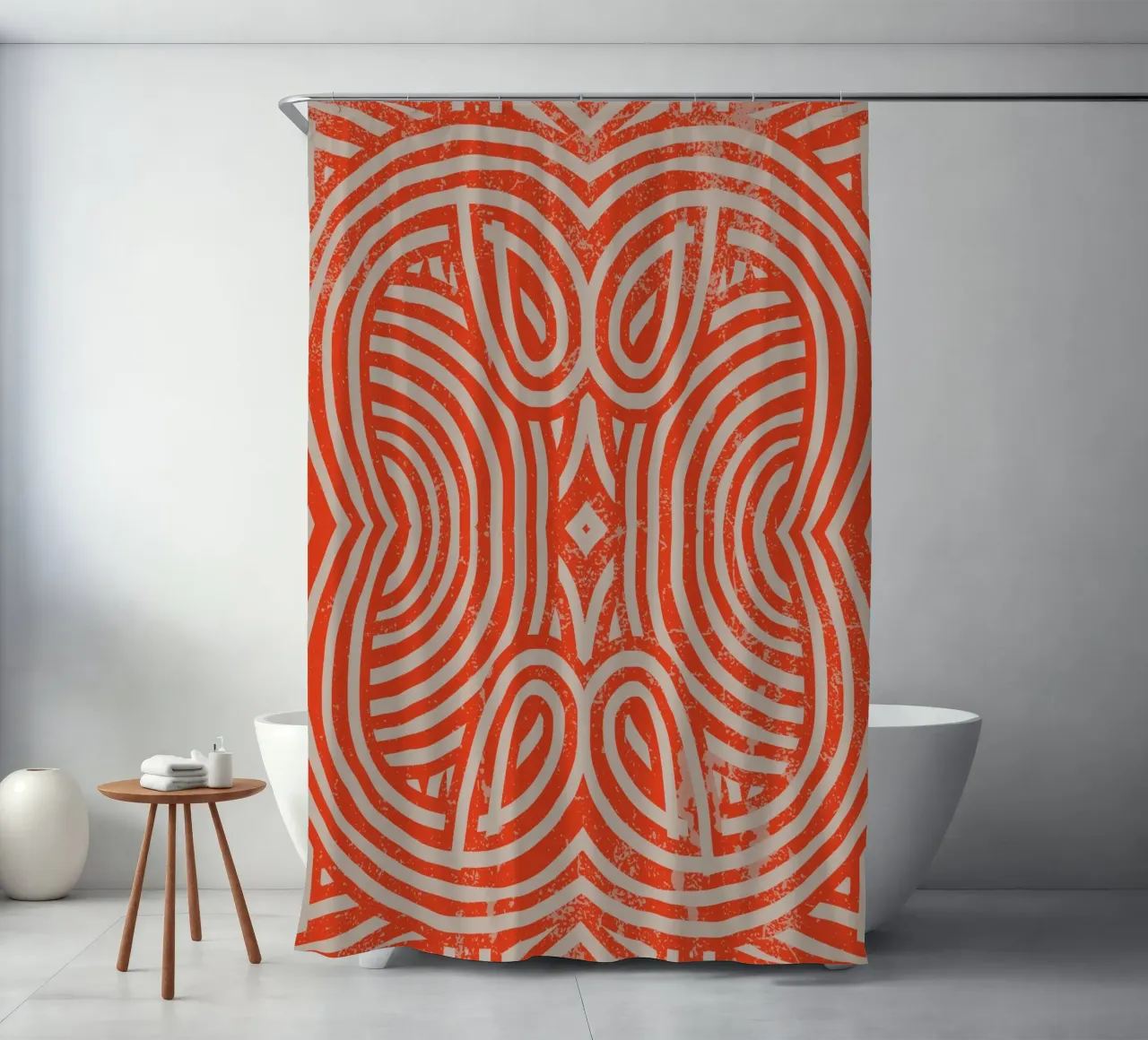Grunge symmetrical pattern 02 shower curtain by Little Dean