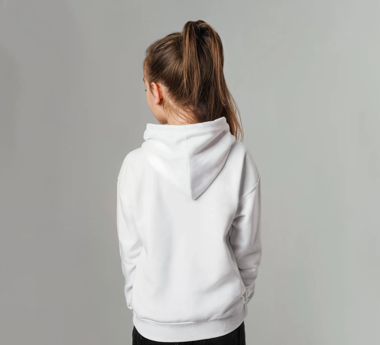 White Text Only felpa bambino con cappuccio da Has Fab