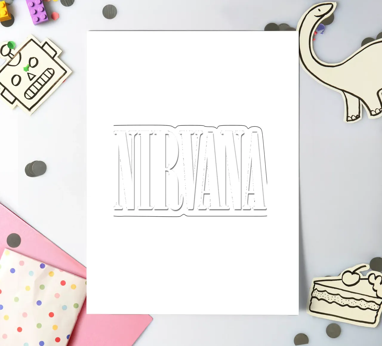 White Text Only foglio adesivo da Has Fab