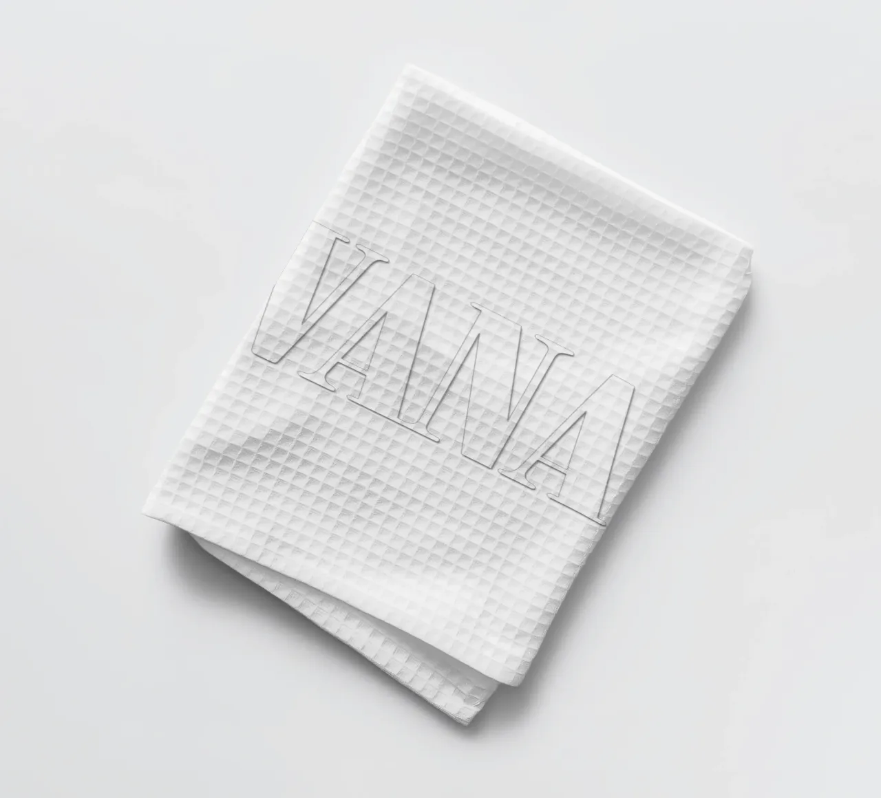 White Text Only Geschirrtuch von Has Fab