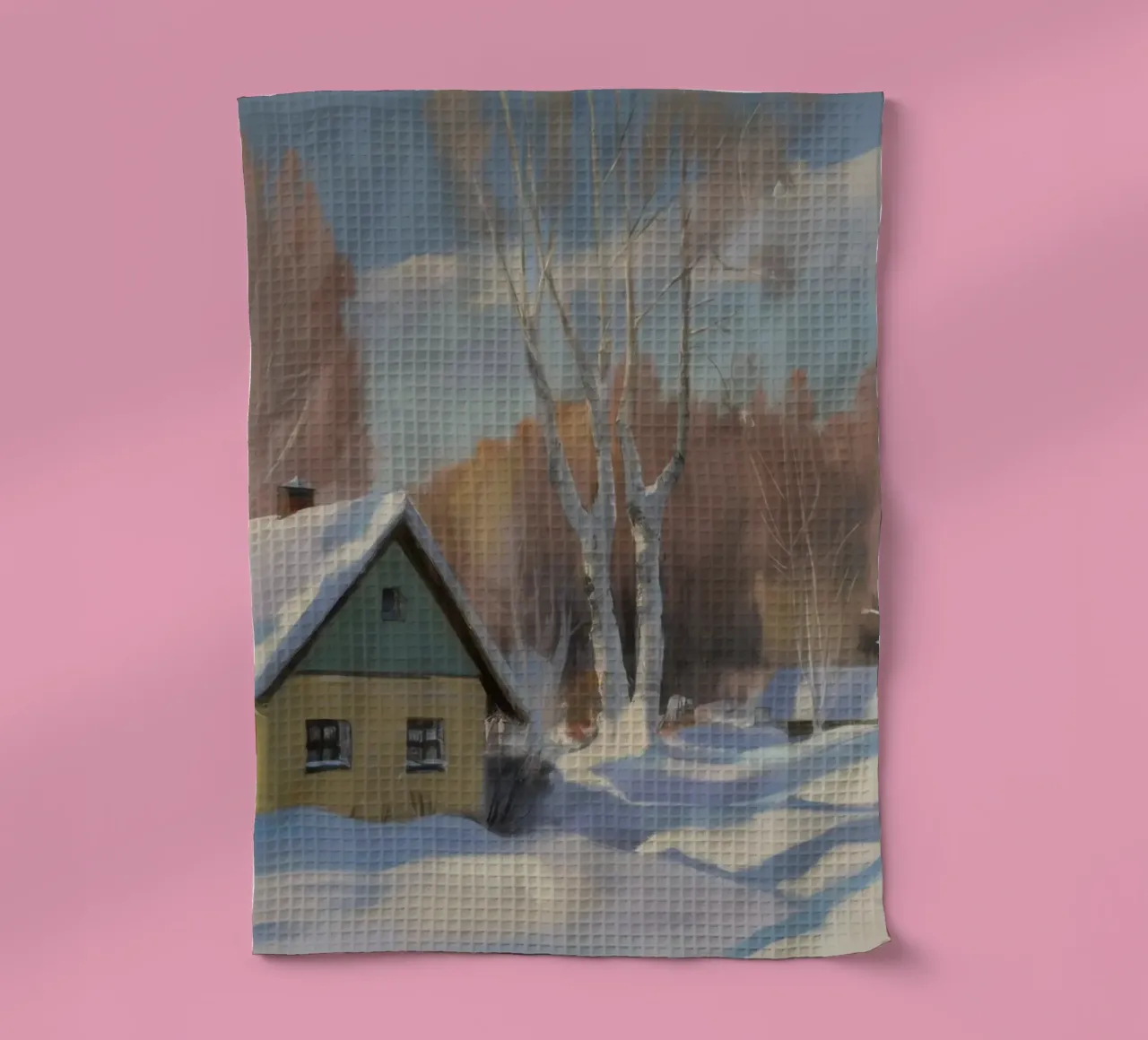 Cottage Birch Snow canovaccio da cucina da Celestial Harmony