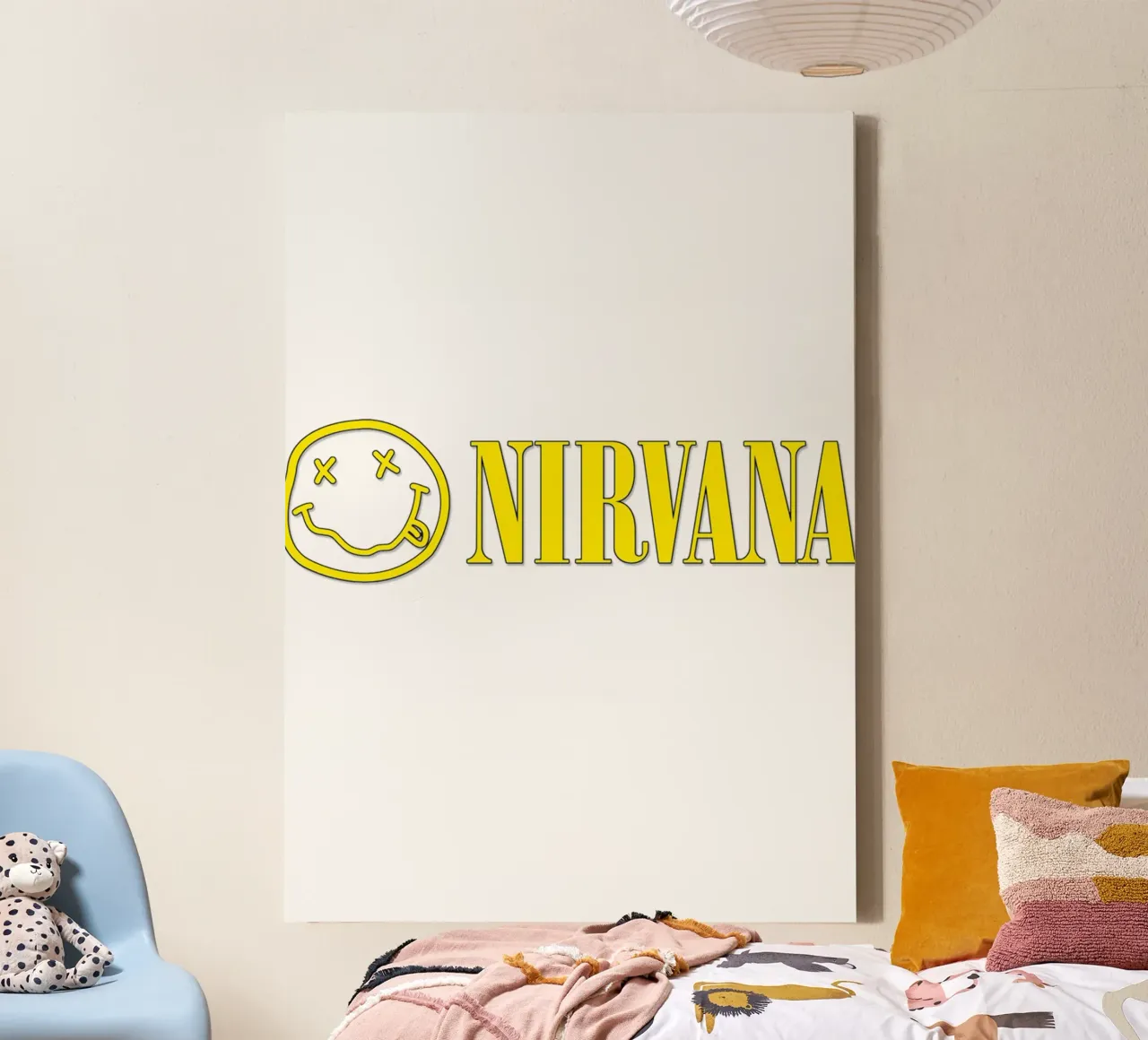 Logo And Text Nirvana Poster canvas met Baklijst van Has Fab