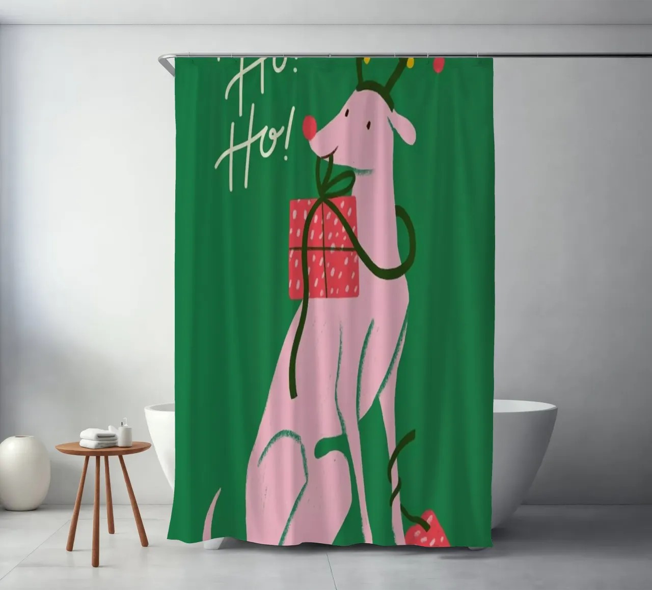 Rudolph The Good Boy shower curtain by Studio One