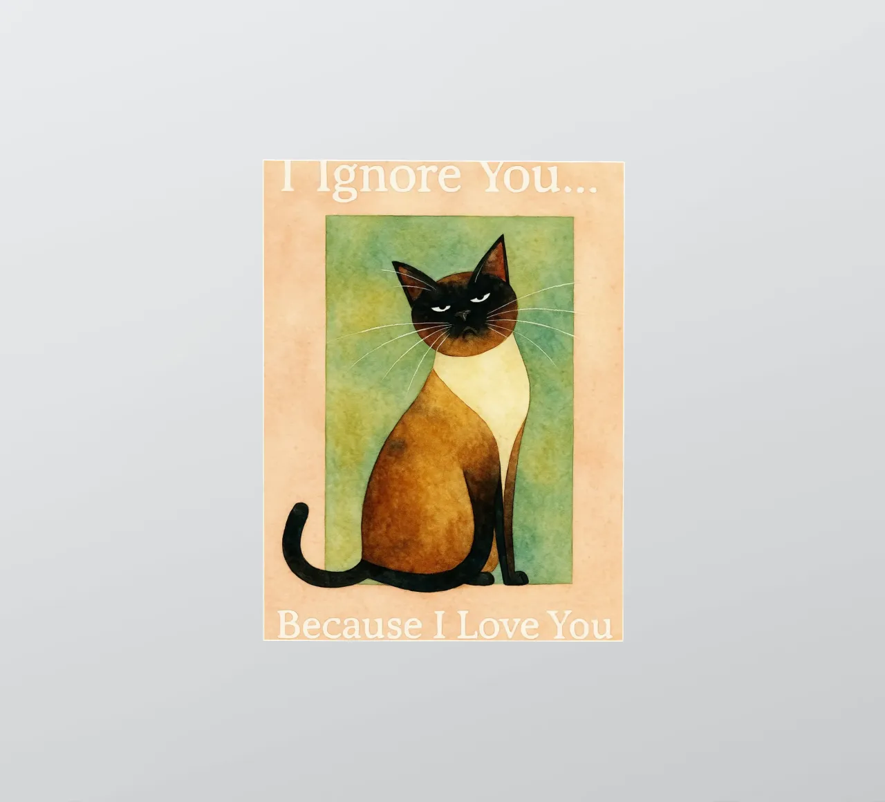 chat je t'aime dessin rétro autocollant de genzaa