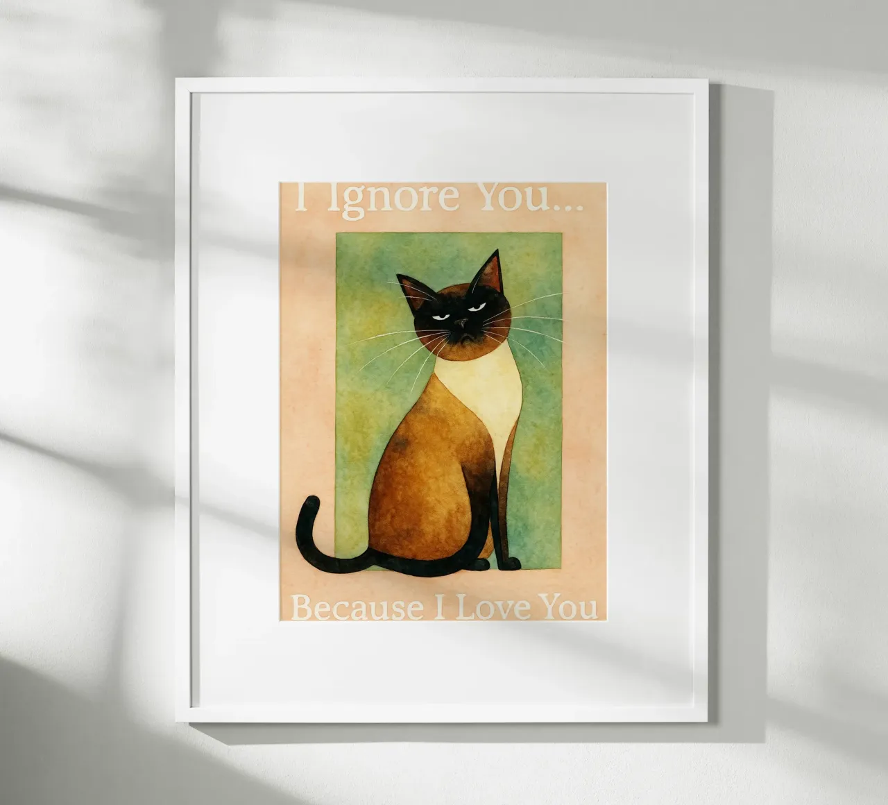 Katze ich liebe dich retro Kunst Zeichnung Hahnemühle von genzaa