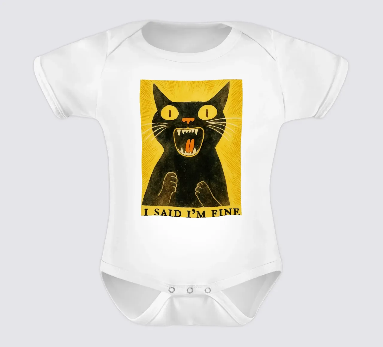 Katze, die ich sagte, im feinen Retro-Kunstzeichnung Kurzarm Babybody von genzaa