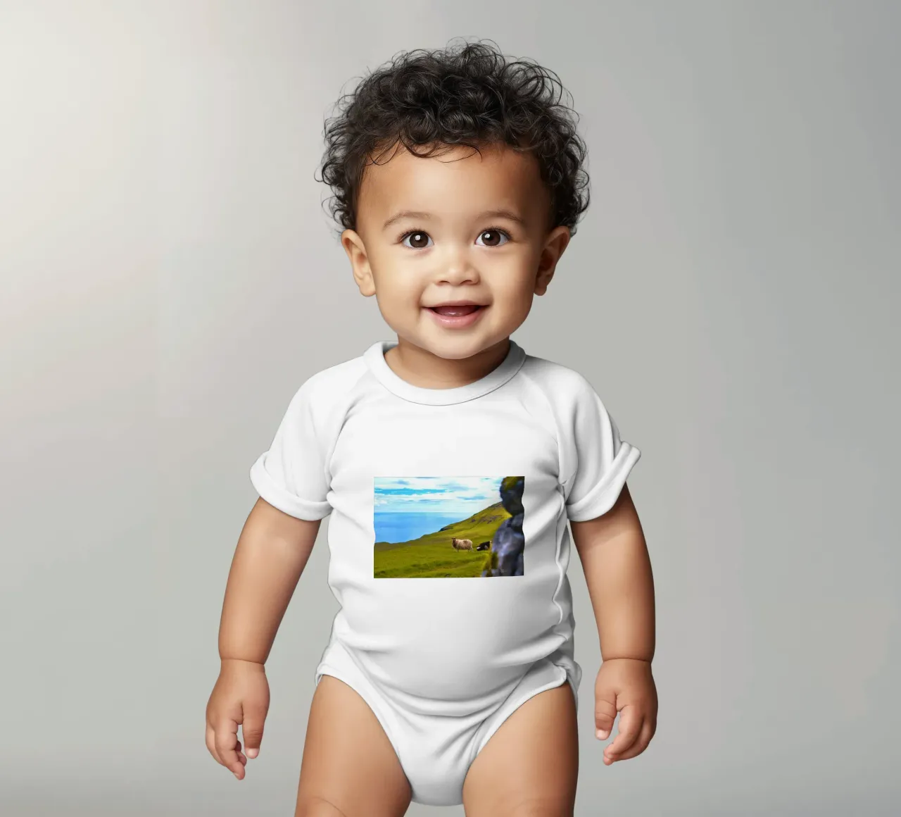 pecora oceano erba collina body neonato maniche corte da animal story home