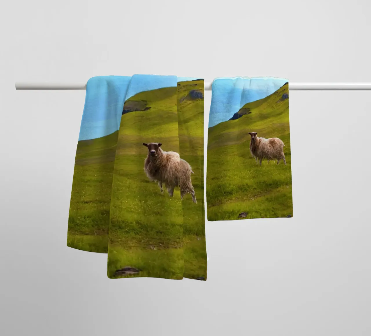 pecora oceano erba collina asciugamano da bagno da animal story home