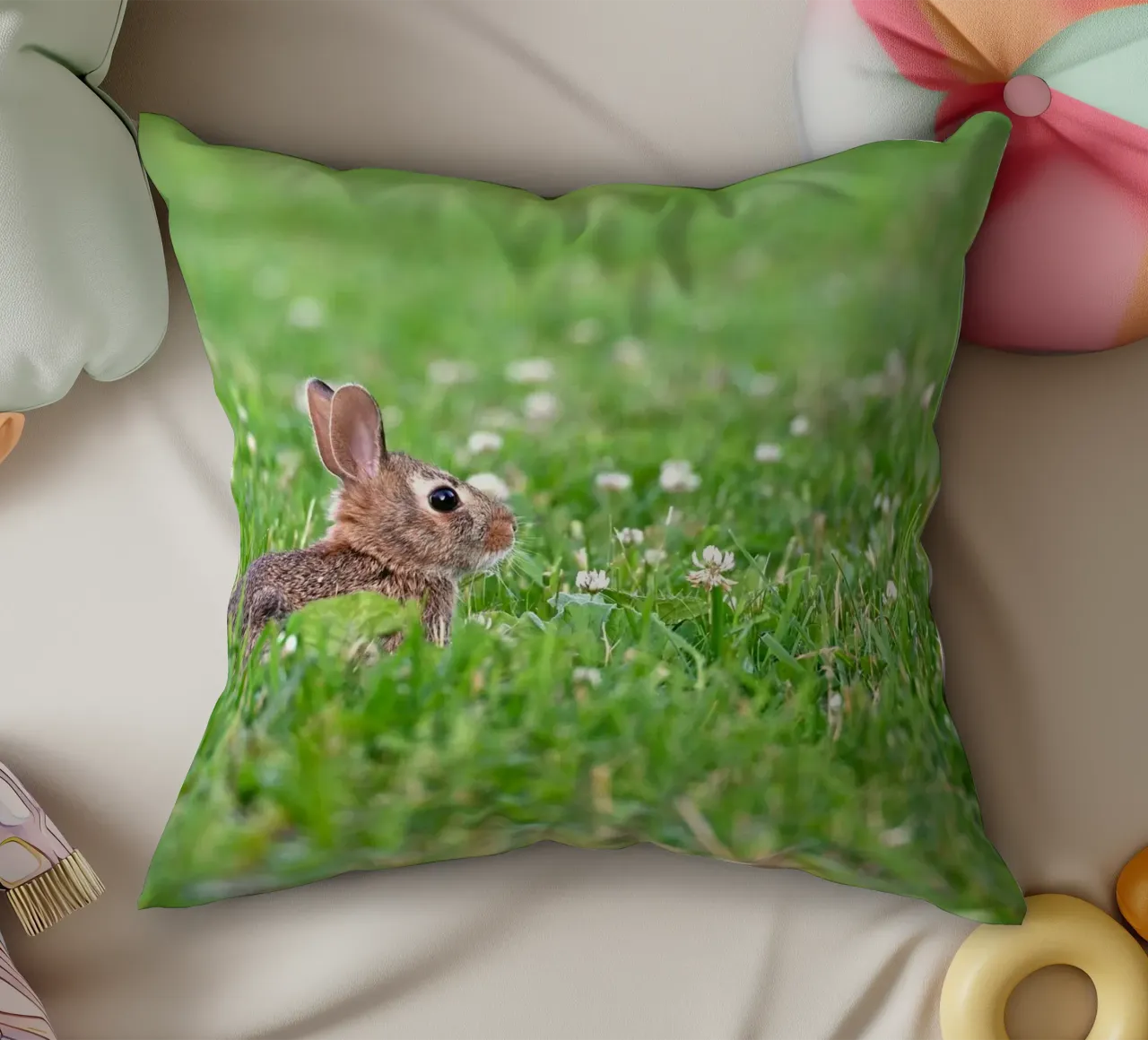 trifoglio di coniglio cuscino da animal story home