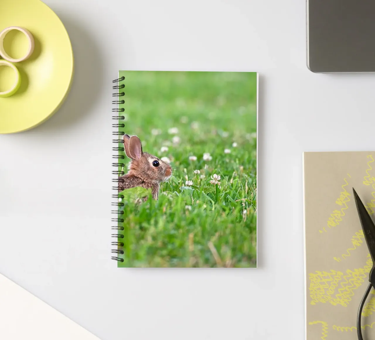 rabbit grass clover spiral notebook by animal story home