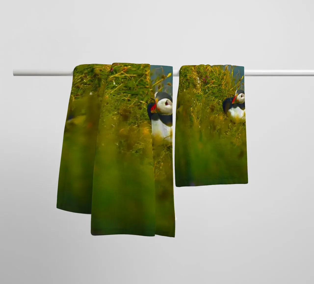 puffin seabird towel by animal story home