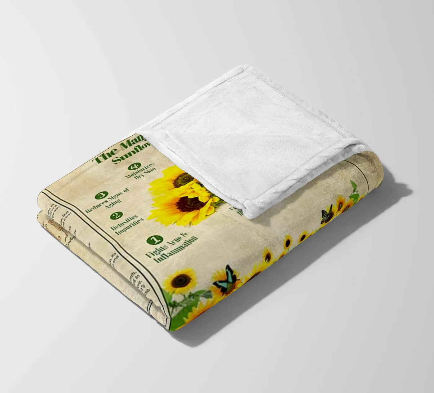 Sunflower Knowledge fleece blanket by Maritiknowled