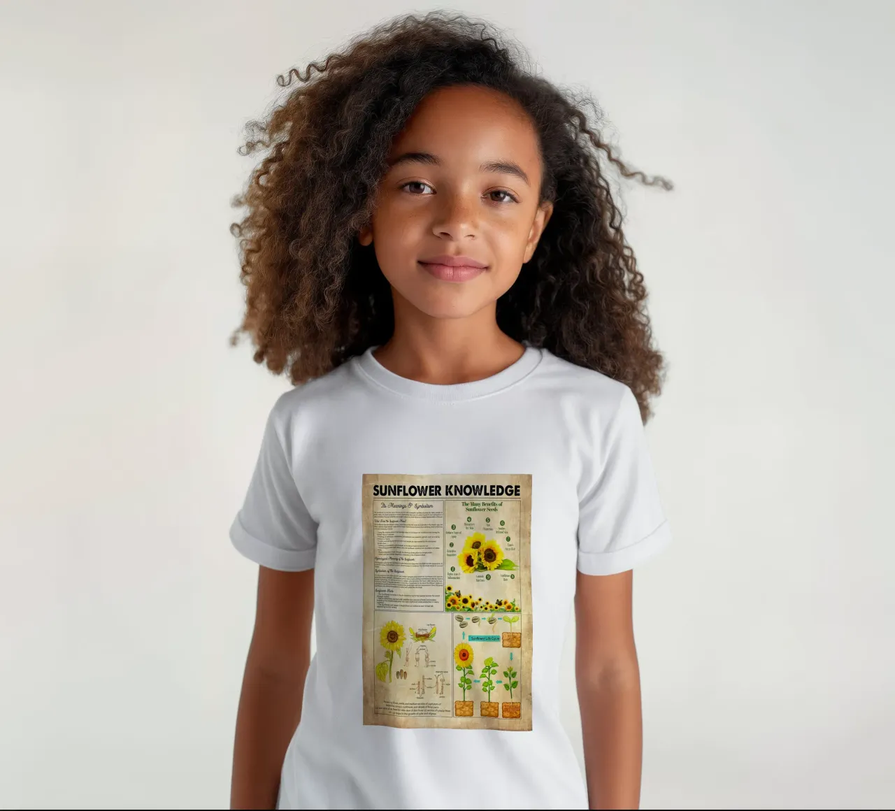 Conoscenza del girasole t-shirt bambini da Maritiknowled