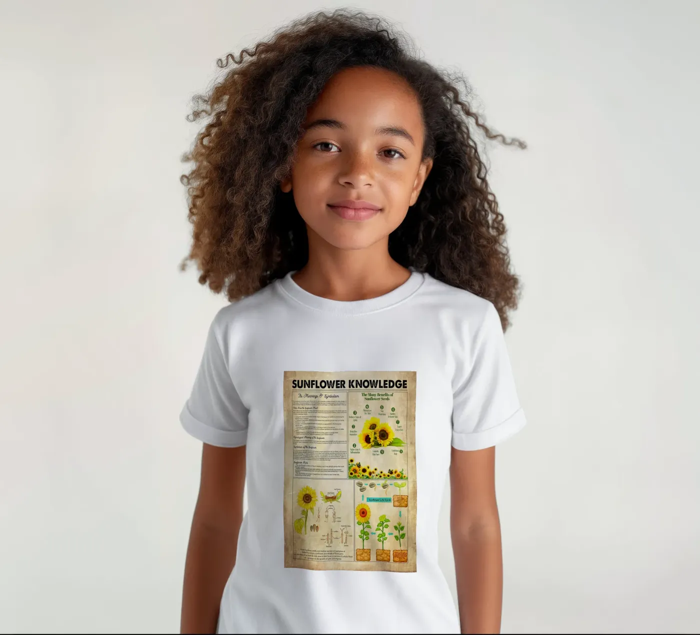 Conoscenza del girasole t-shirt bambini da Maritiknowled