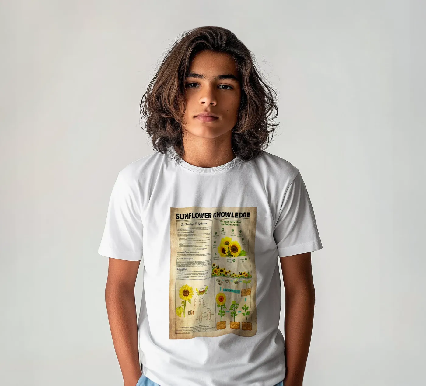 Conoscenza del girasole t-shirt bambini da Maritiknowled