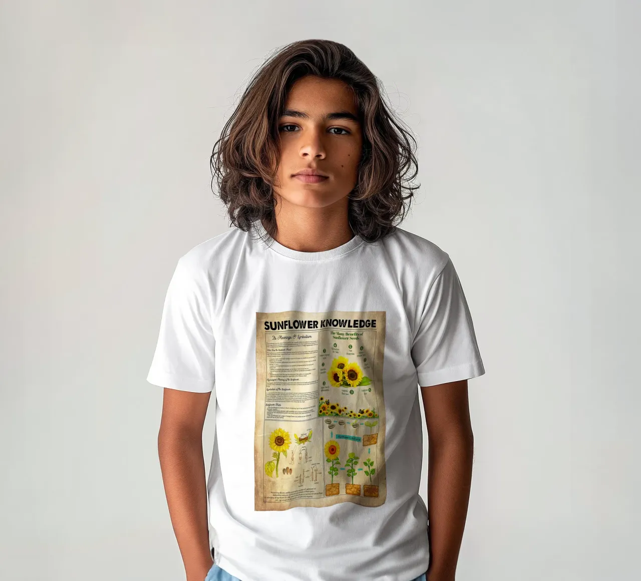 Conoscenza del girasole t-shirt bambini da Maritiknowled