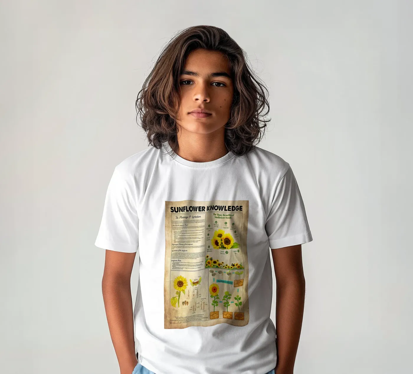 Conoscenza del girasole t-shirt bambini da Maritiknowled