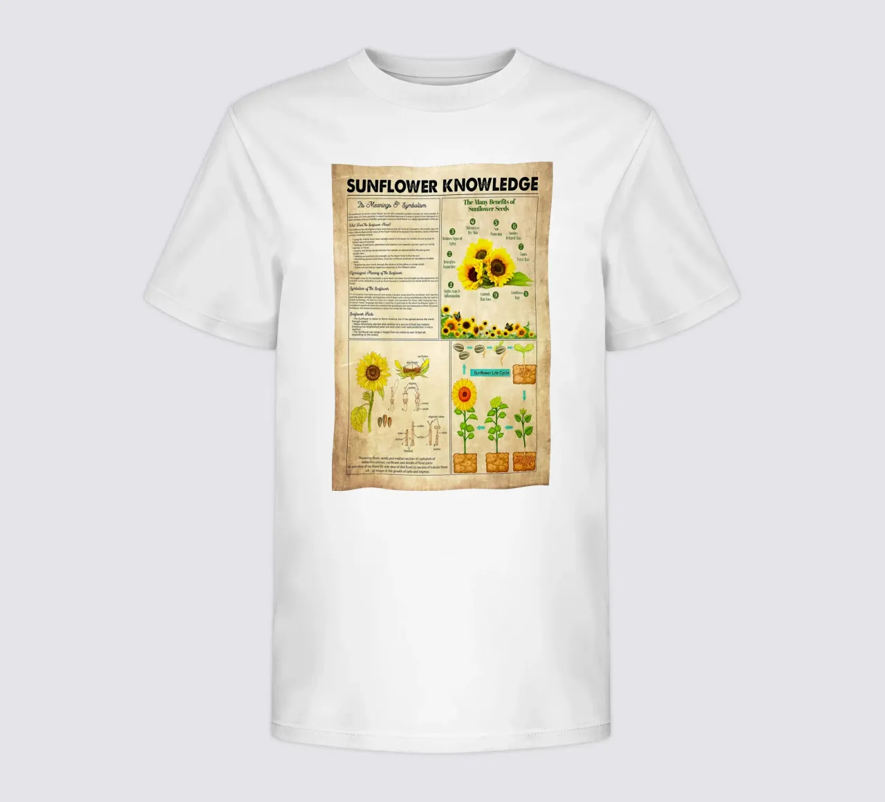 Conoscenza del girasole t-shirt bambini da Maritiknowled
