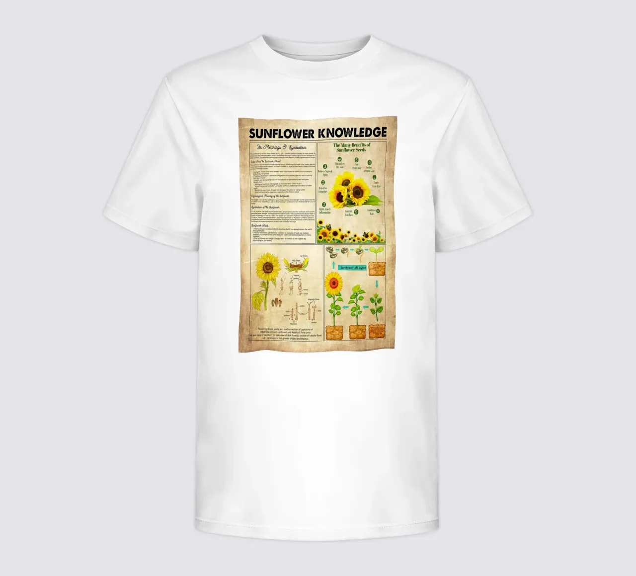 Conoscenza del girasole t-shirt bambini da Maritiknowled
