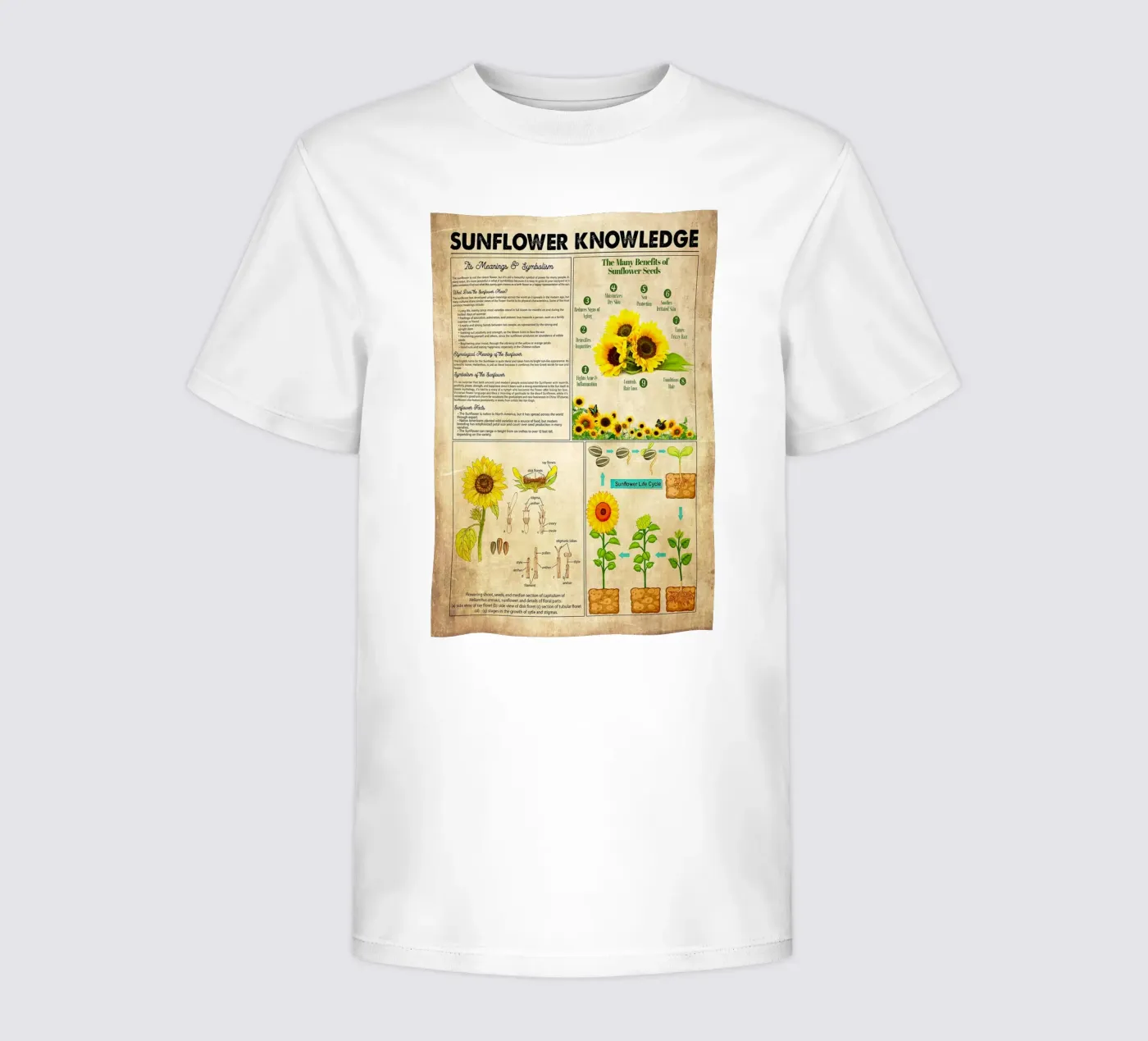 Conoscenza del girasole t-shirt bambini da Maritiknowled