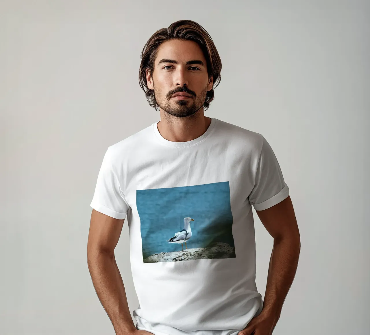 gabbiano uccello oceano t-shirt da animal story home