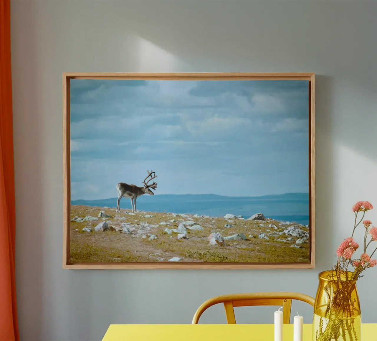 reindeer nature canvas met Baklijst van animal story home