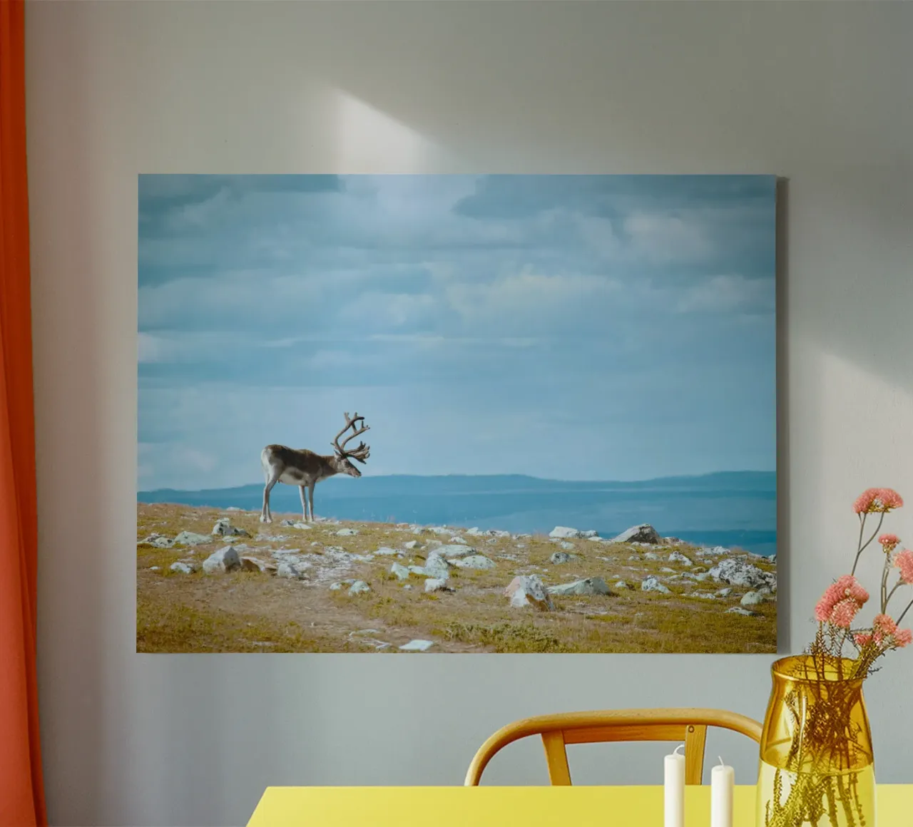 reindeer nature canvas met Baklijst van animal story home