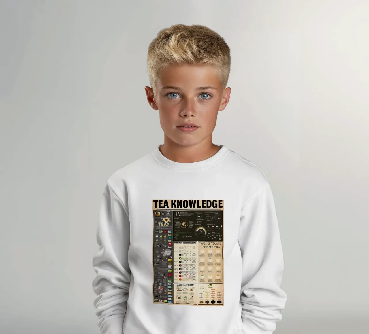 Tea Knowledge kids sweatshirt by Maritiknowled