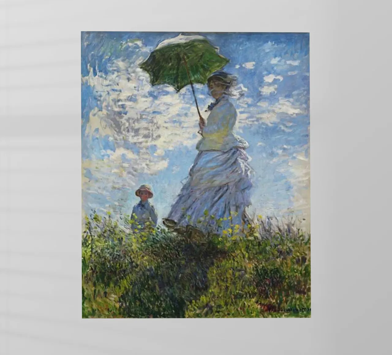 Monet - Mutter und Kind mit Regenschirm Backlit Folie von Günstiger Laden
