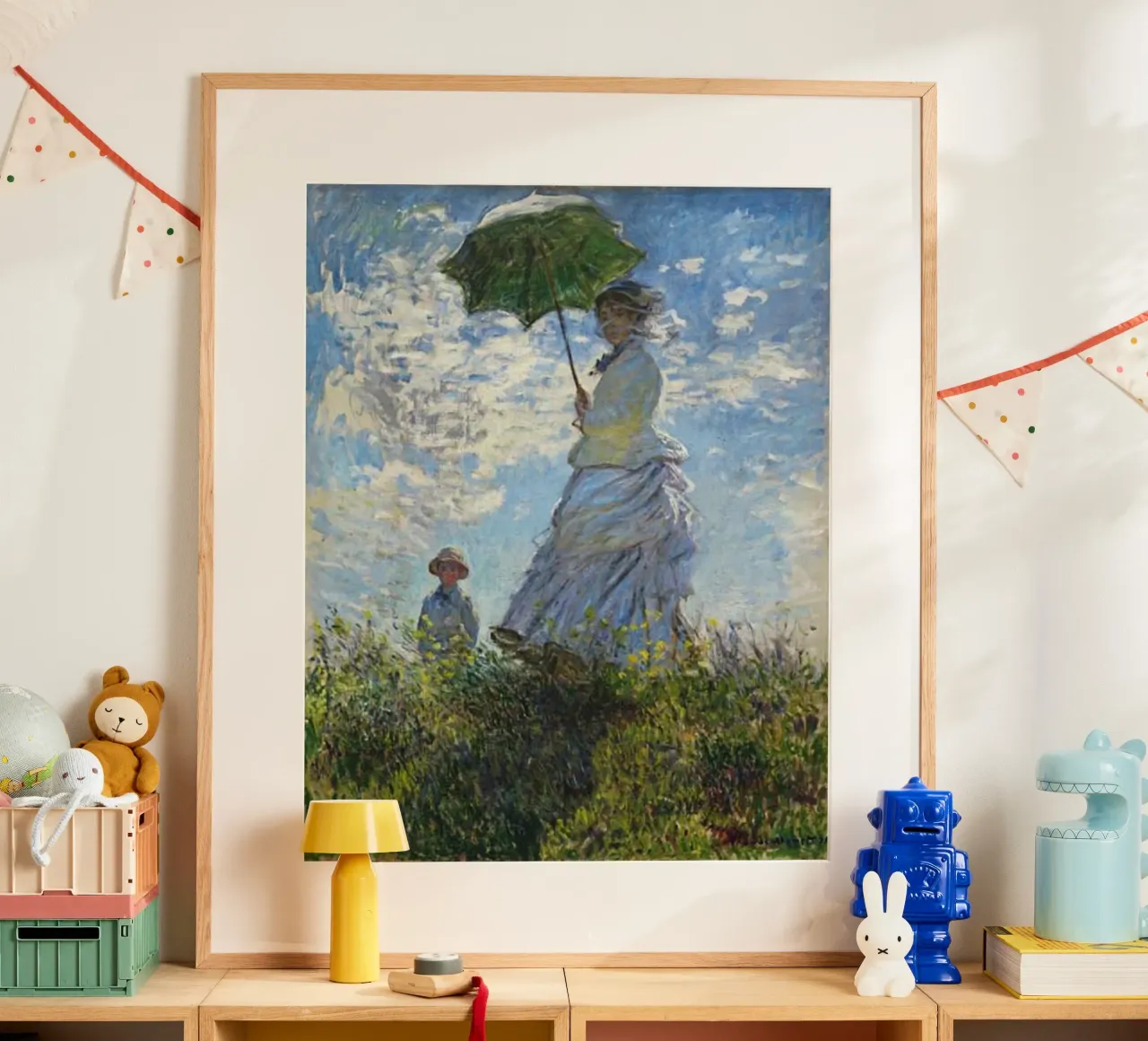 Monet - Mère et enfant utilisant un parapluie hahnemühle de Günstiger Laden