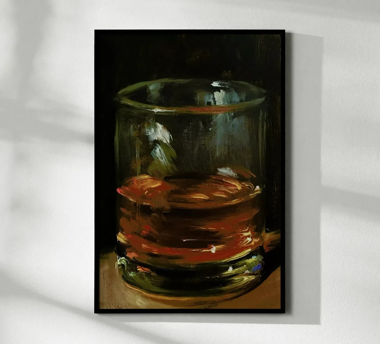 Glass Of Whiskey poster con telaio in plastica da Noah Verrier