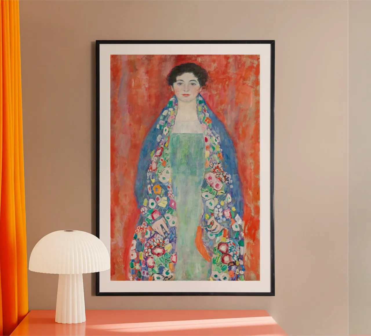 Gustave Klimt - Ritratto della signorina Lieser poster con telaio in legno da Show Art