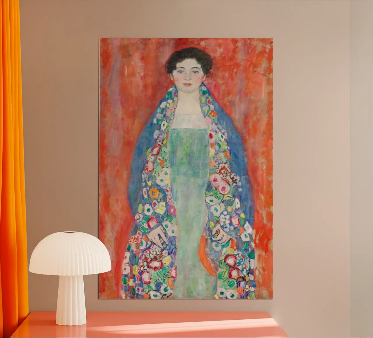 Gustave Klimt - Ritratto della signorina Lieser poster con telaio in legno da Show Art
