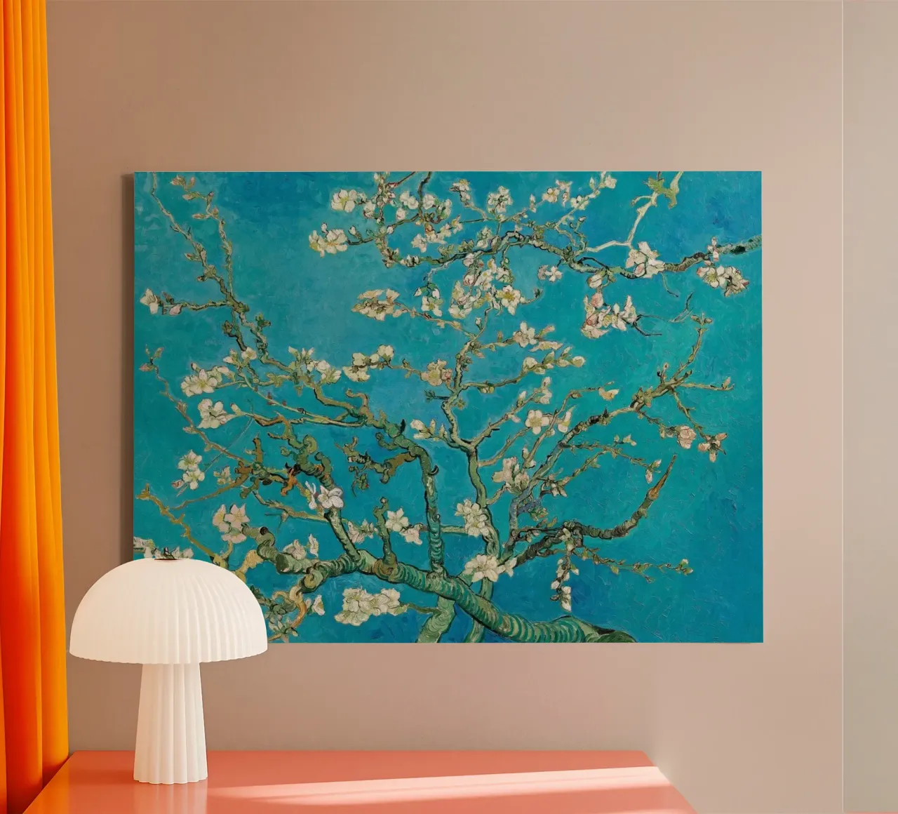 Mandorli in fiore - Vincent van Gogh tela con Cornice a cassetta da Sylviepaint