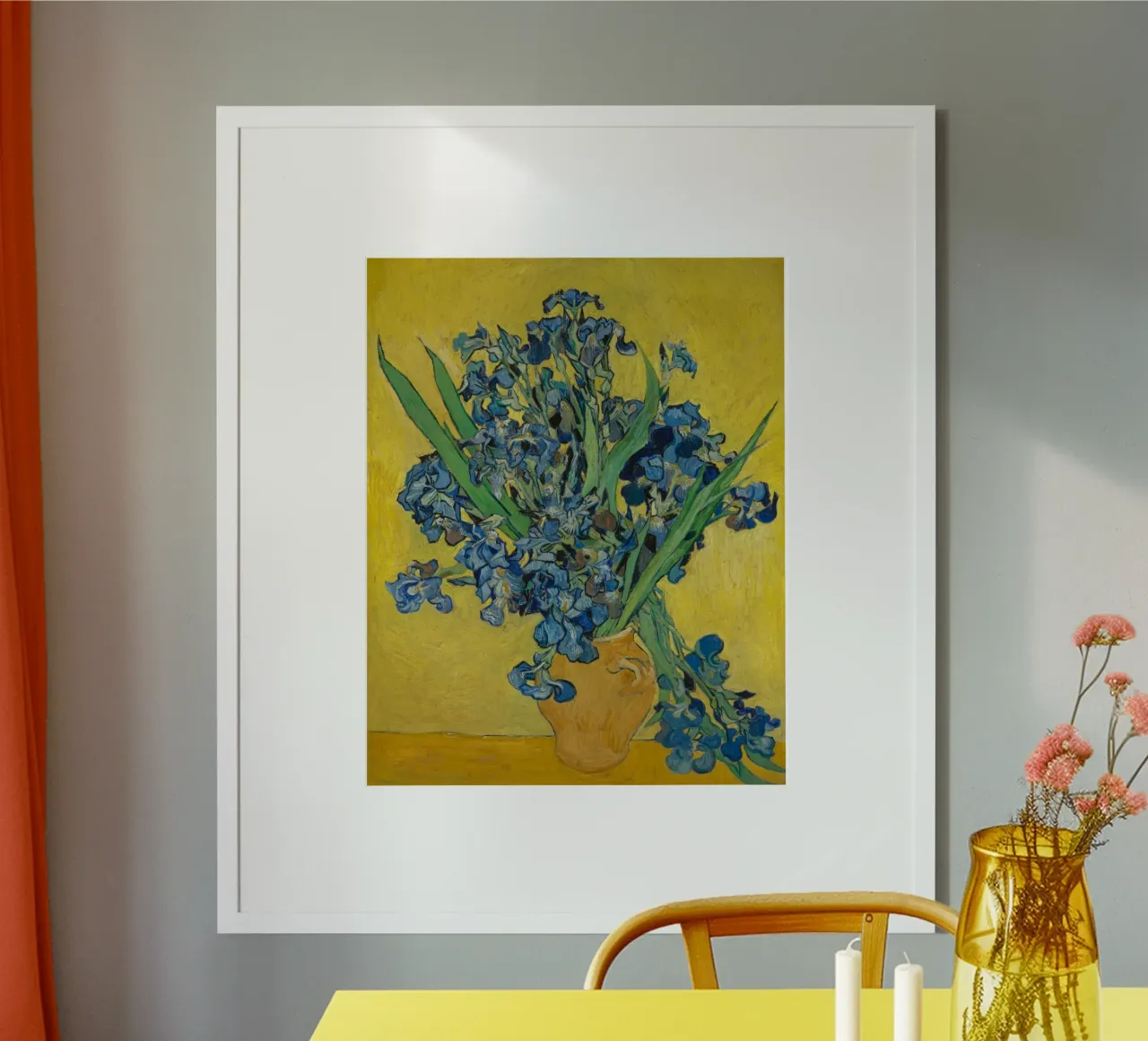 Vincent van Gogh Les Iris poster con telaio in plastica da Sylviepaint