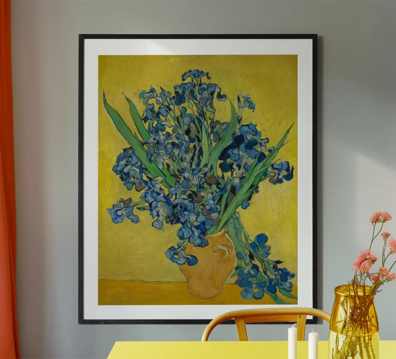 Vincent van Gogh Les Iris poster con telaio in plastica da Sylviepaint