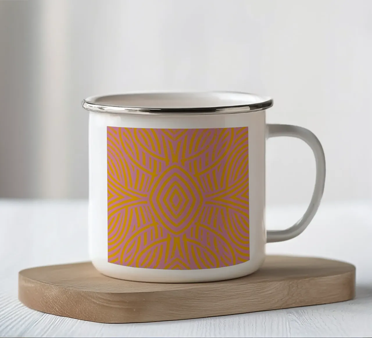 Grunge symmetrical pattern 03 enamel mug by Little Dean