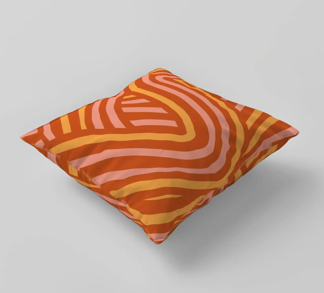 Strisce audaci color terracotta e giallo cuscino da Little Dean