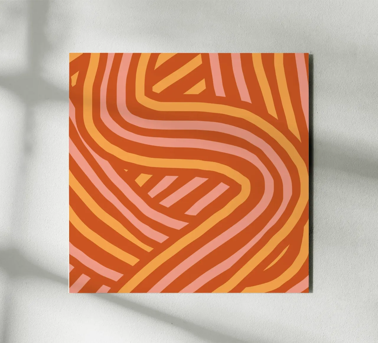 Strisce audaci color terracotta e giallo alluminio dibond da Little Dean