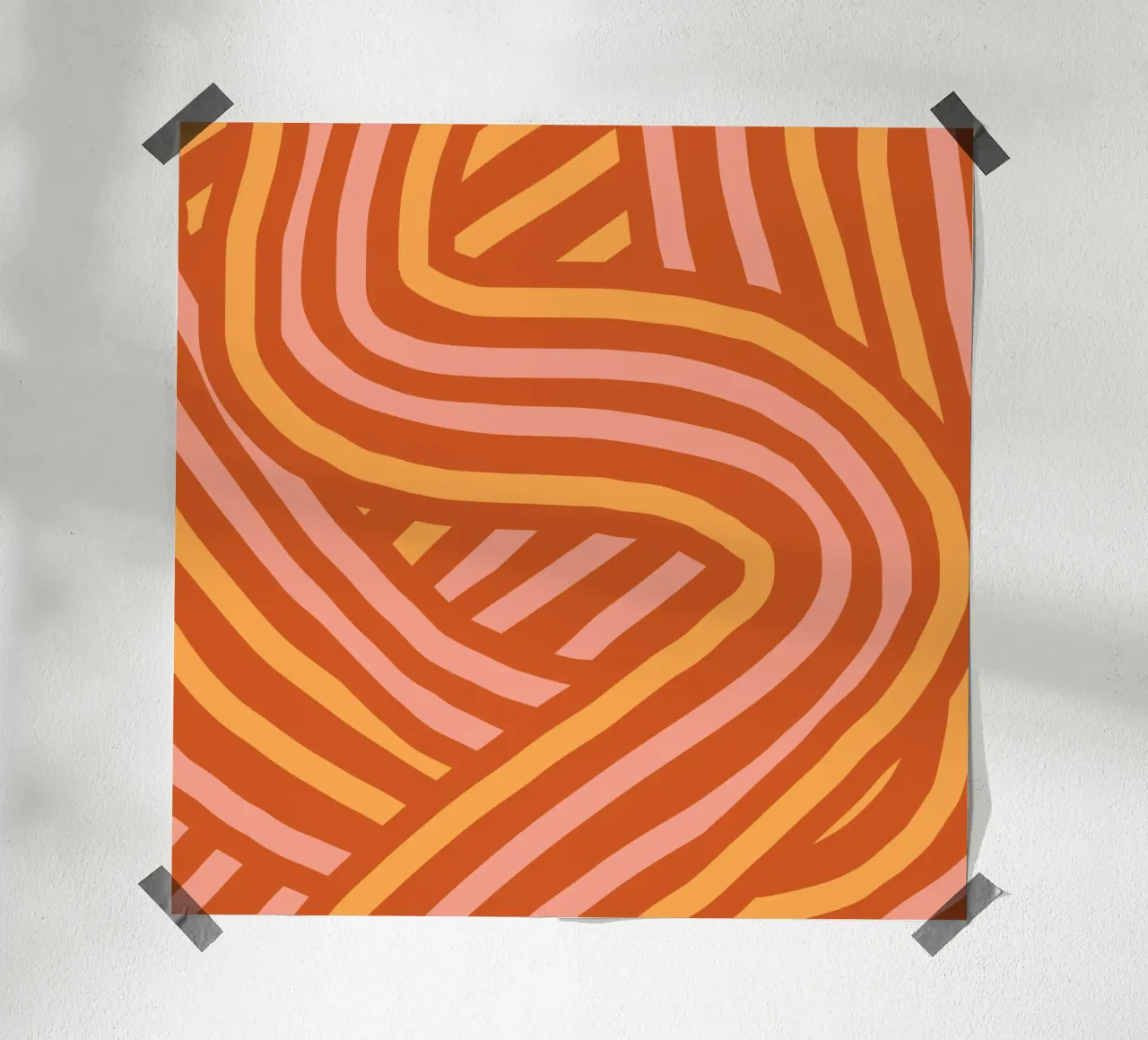 Strisce audaci color terracotta e giallo carta hahnemühle da Little Dean