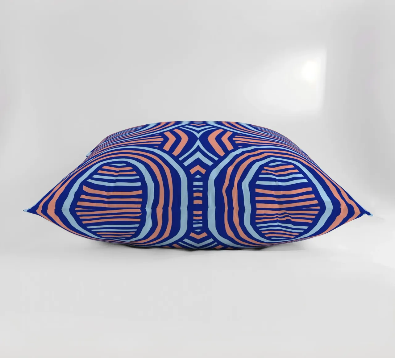 Neon symmetrical pattern decorative cushion by Little Dean