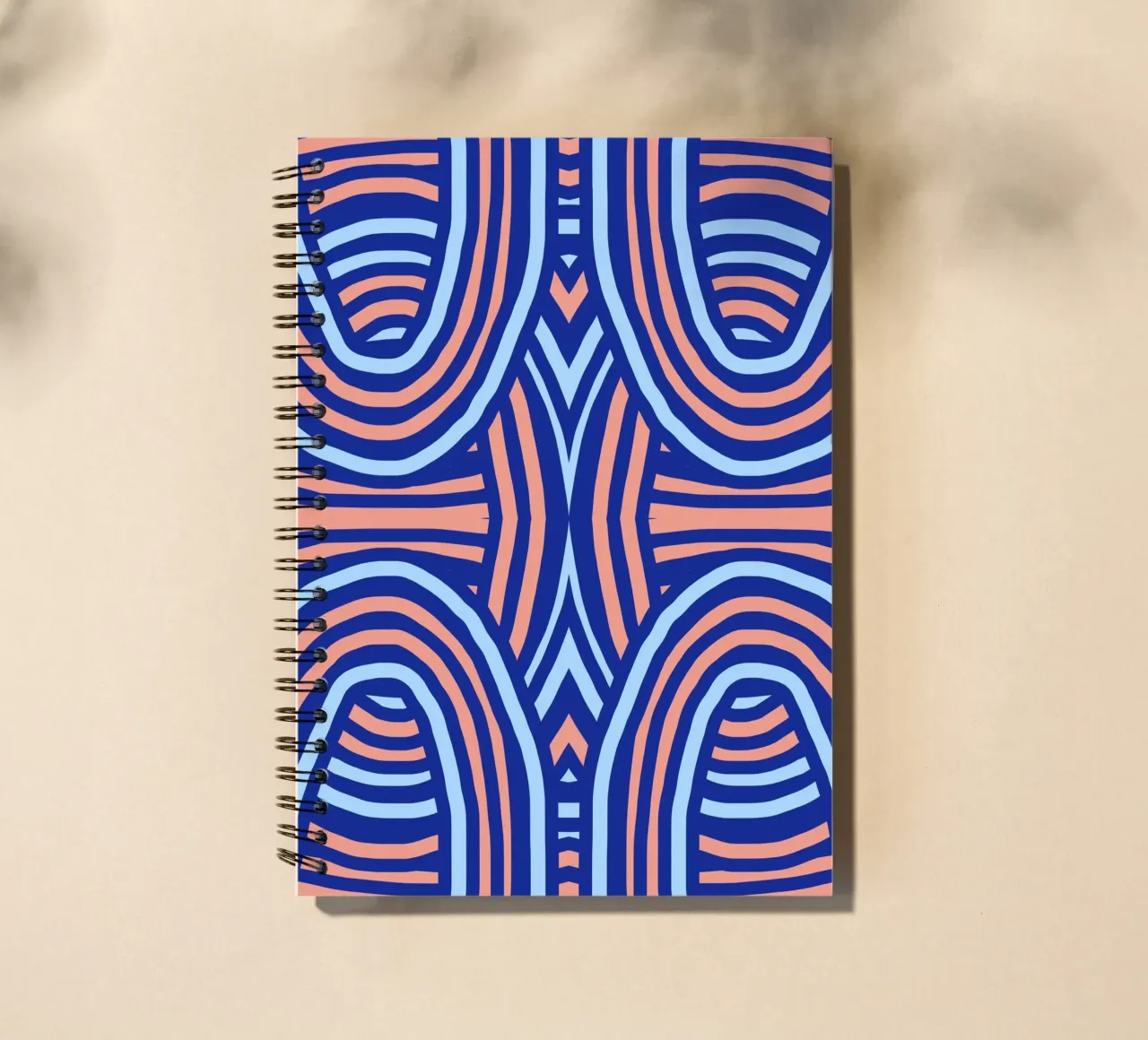 Neon symmetrical pattern spiral notebook by Little Dean
