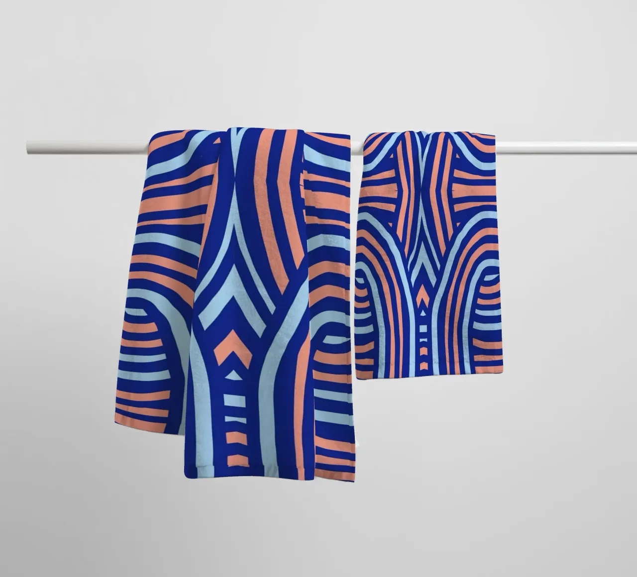 Neon symmetrical pattern towel by Little Dean